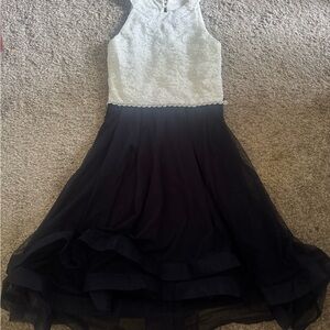 Speechless White and Cream Ruffled Tiered Halter Dress